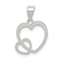 Sterling Silver Polished Hearts Pendant, 12.3 x 11.75 mm