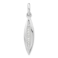 Sterling Silver Polished CZ Pendant, 34.5 x 6.7 mm