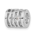 Sterling Silver Polished CZ Bead, 10.15 x 9 mm
