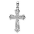 Sterling Silver Rhodium-plated Diamond Cross Pendant, 0.13 ct, 28.5 x 15.5 mm
