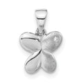 Sterling Silver Polished & Satin CZ Butterfly Pendant, 14.4 x 10 mm