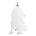 Sterling Silver Polished Engraveable Medium Cocker Spaniel Disc Charm, 51.5 x 30.3 mm