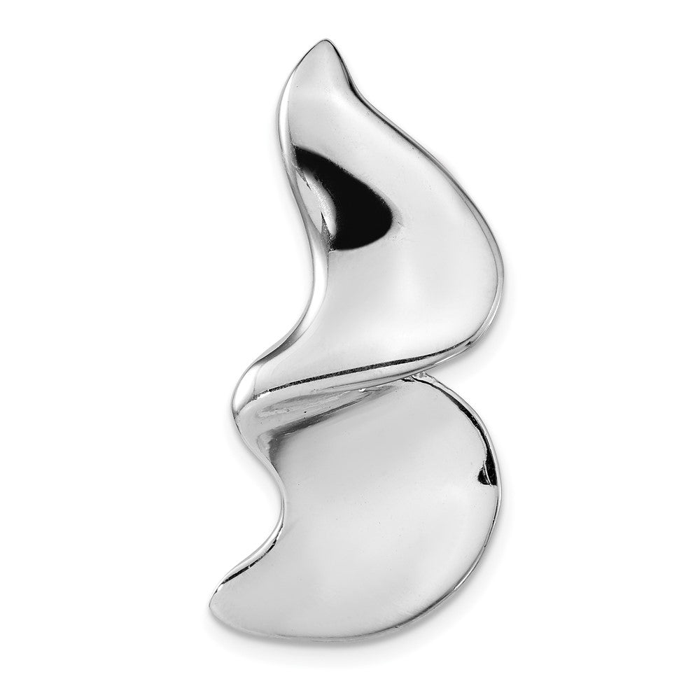 Sterling Silver Rhodium-plated Polished Ribbon Slide, 32.8 x 15.5 mm