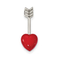Sterling Silver Rhodium-plated Arrow Enamel Heart Chain Slide, 31 x 11.5 mm
