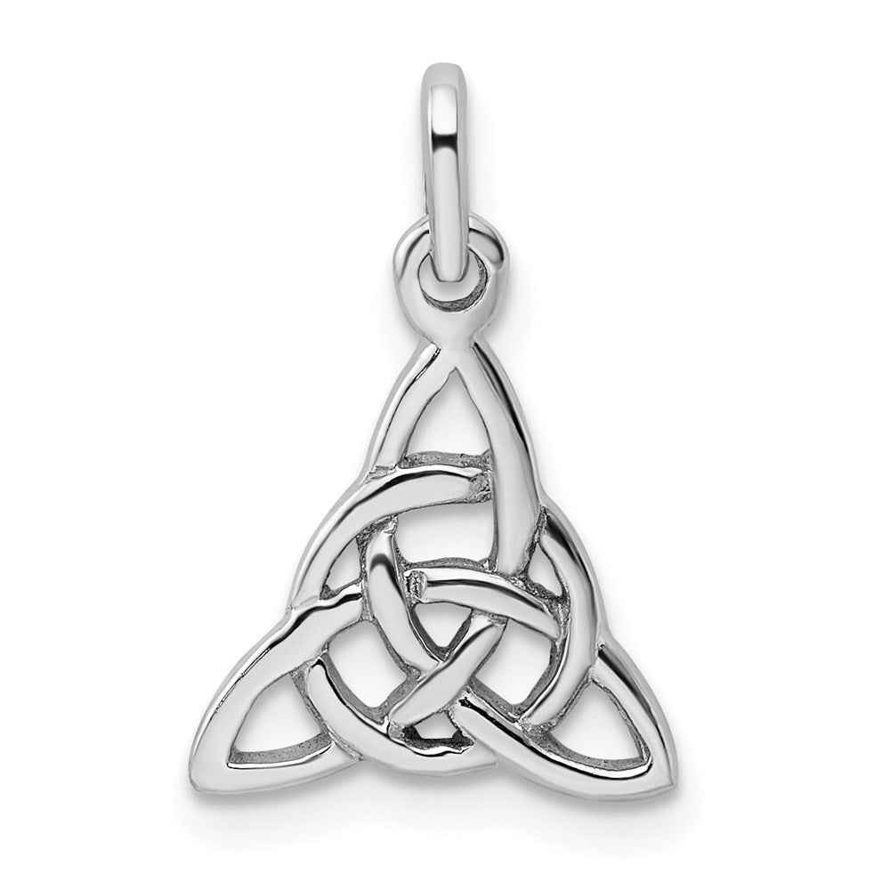 Sterling Silver Rhodium-plated Polished Trinity Knot Pendant, 19.8 x 13.3 mm
