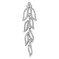 Sterling Silver Rhodium-plated CZ Leaves Chain Slide, 54 x 14.2 mm