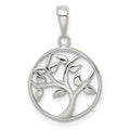 Sterling Silver Polished Tree Pendant, 24 x 15.6 mm