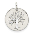 Sterling Silver Polished Tree Cut-out Charm, 19.5 x 15.6 mm