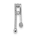 Pure Fire Sterling Silver Rhodium-plated CZ Chain Slide Pendant, 25 x 6 mm