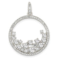 Sterling Silver CZ Circle Pendant, 31 x 23 mm
