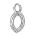 Sterling Silver Rhodium-plated Polished with CZ Pendant, 33 x 16 mm