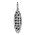 Pure Fire Sterling Silver Rhodium-plated CZ Pendant, 36 x 10 mm