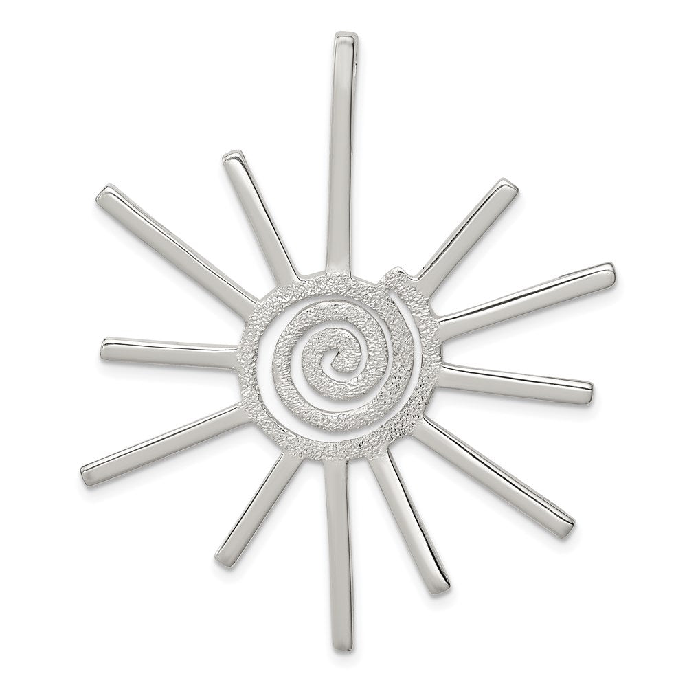 Sterling Silver Fancy Sun Pendant, 52 x 45 mm