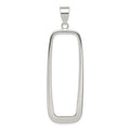 Sterling Silver Rectangle Pendant, 61 x 17 mm
