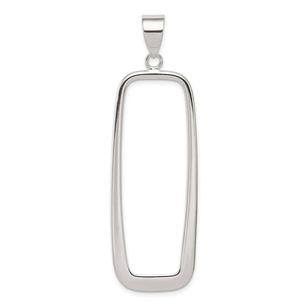 Sterling Silver Rectangle Pendant, 61 x 17 mm
