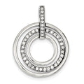 Sterling Silver CZ Fancy Pendant, 39 x 30 mm