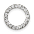 Sterling Silver Rhodium-plated CZ Round Pendant, 15 x 15 mm