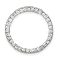 Sterling Silver Rhodium-plated CZ Round Pendant, 24 x 24 mm