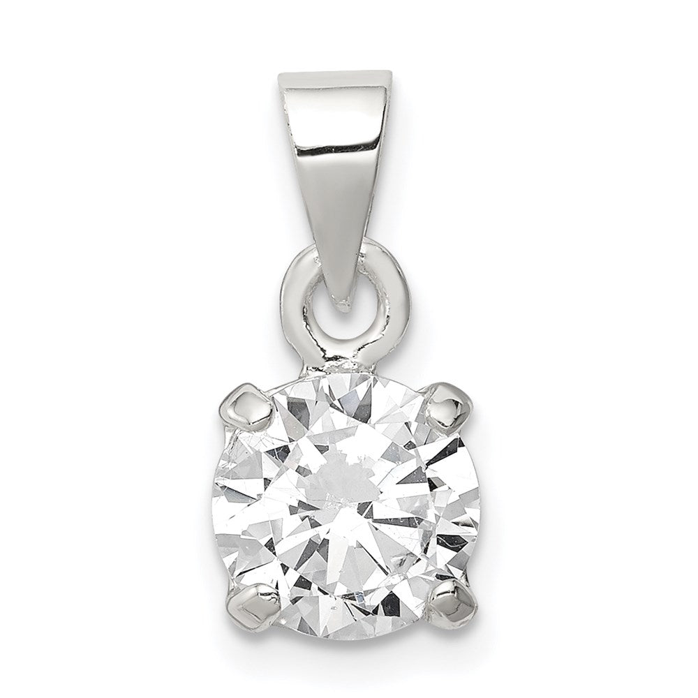 Sterling Silver CZ Pendant, 17 x 8 mm