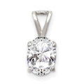 Sterling Silver CZ Pendant, 13 x 6 mm