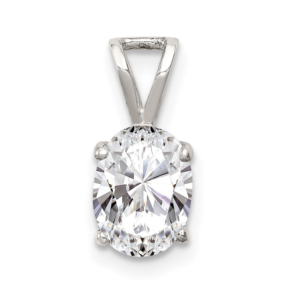 Sterling Silver CZ Pendant, 13 x 6 mm