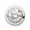 Sterling Silver 8mm CZ Round Slide, 12 x 12 mm