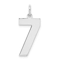 Sterling Silver/Rhodium-plated Polished Number 7 Charm, 24 x 10 mm