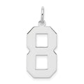 Sterling Silver/Rhodium-plated Polished Number 8 Charm, 24 x 10 mm