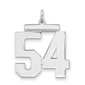 Sterling Silver/Rhodium-plated Polished Number 54 Charm, 24 x 20 mm