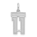 Sterling Silver/Rhodium-plated Satin Number 11 Charm, 19 x 14 mm