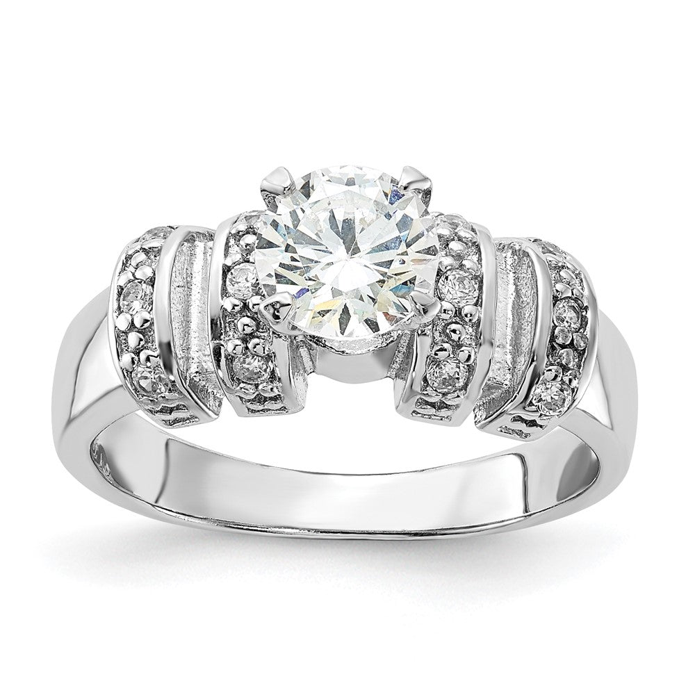Sterling Silver CZ Ring, Size 6, 7.25 mm