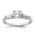 Sterling Silver Rhodium-plated CZ Ring, Size 7, 3.05 g