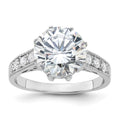 Sterling Silver Rhodium-plated CZ Ring, Size 7, 2.73 g