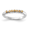 Sterling Silver Polished Yellow CZ Ring, Size 8