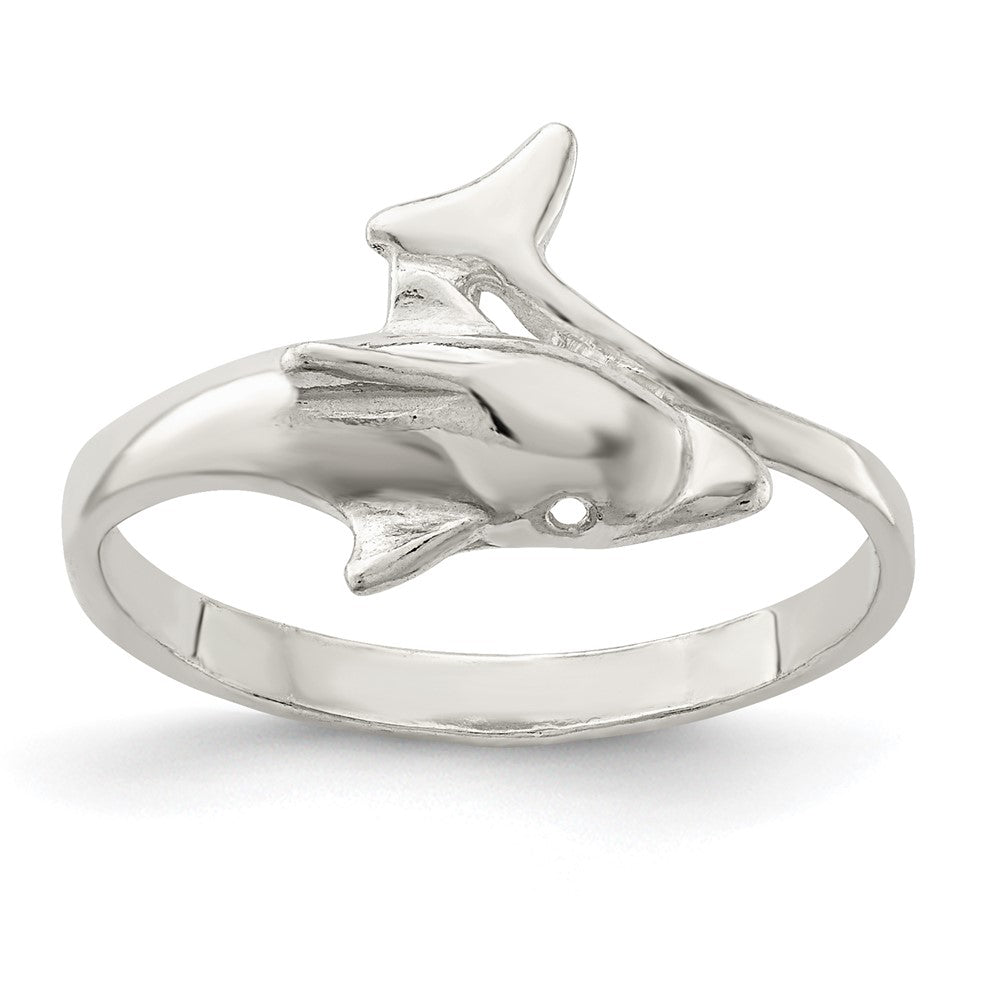 Sterling Silver Dolphin Ring, Size 8