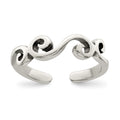Sterling Silver Antiqued Toe Ring, 5 mm, 0.99 g