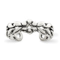 Sterling Silver Antiqued Stellux Crystal Toe Ring, 6 mm