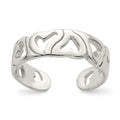 Sterling Silver Heart Toe Ring, 5 mm