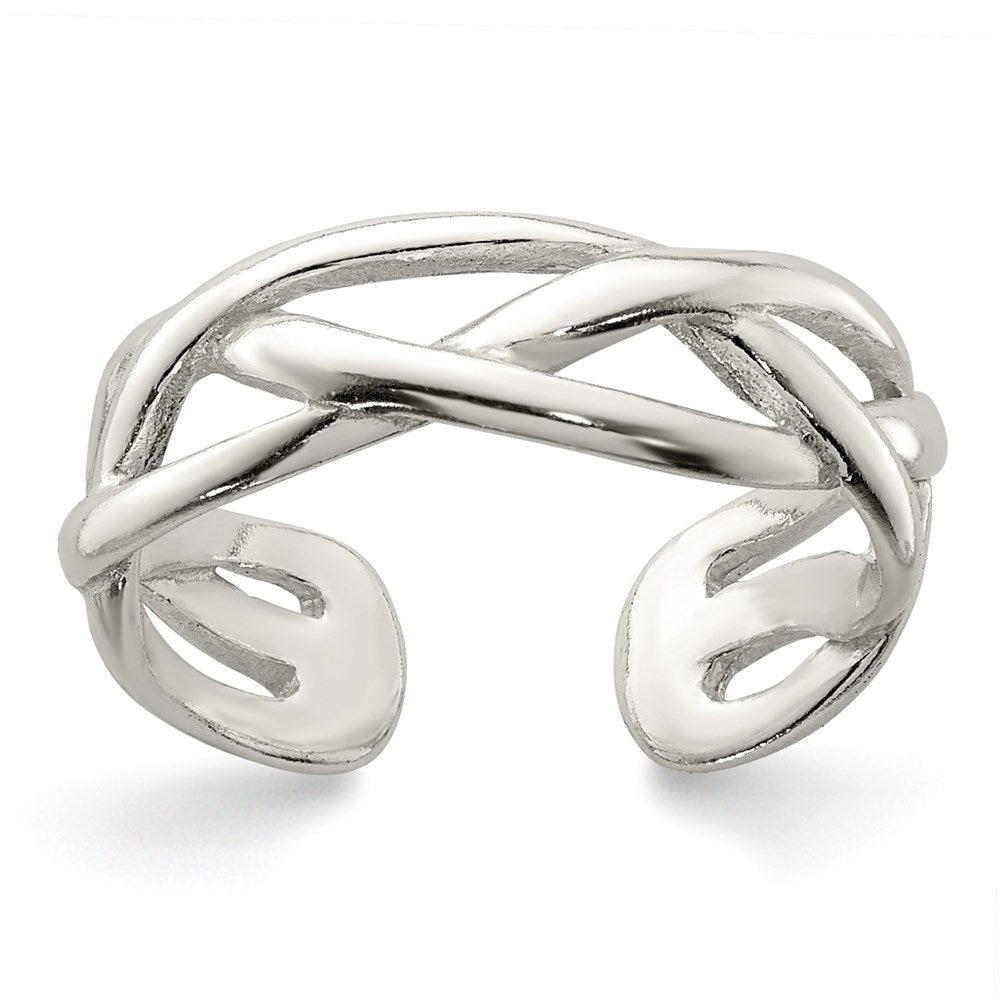 Sterling Silver Woven Toe Ring, 5 mm