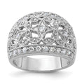 Sterling Silver Polished Fancy CZ Ring, Size 7, 14.9 mm