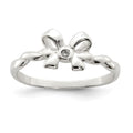 Sterling Silver CZ Bow Ring, Size 8