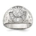 Sterling Silver Men's CZ Ring, Size 11