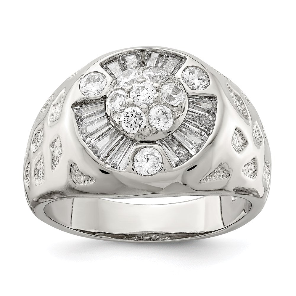 Sterling Silver Men's CZ Ring, Size 11