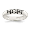 Sterling Silver Antiqued & Polished Hope Ring, Size 7
