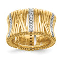 Sterling Silver & Vermeil CZ Wrapped Look Ring, Size 6