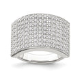 Sterling Silver Polished CZ Ring, Size 6, 6.62 g