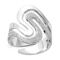 Sterling Silver Polished and Textured Swirl Ring, Size 6, 21.4 mm