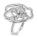 Sterling Silver CZ Rose Ring, Size 6, 27.45 mm