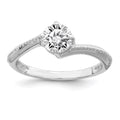 Sterling Silver Rhodium Plated CZ Ring, Size 7, 2.33 g