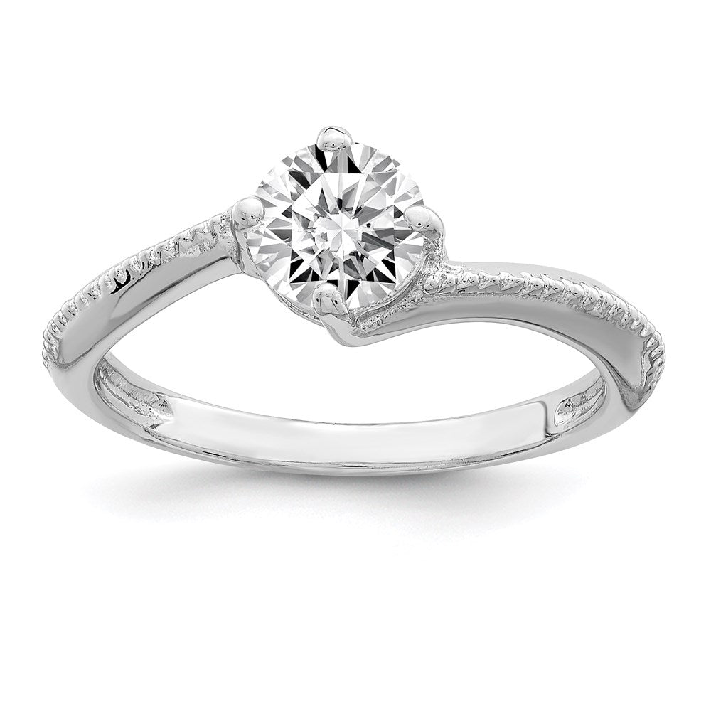 Sterling Silver Rhodium Plated CZ Ring, Size 7, 2.33 g